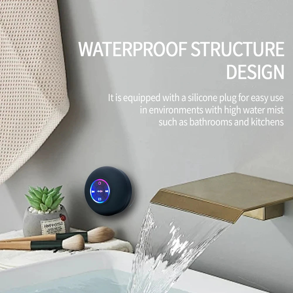 Portable Wireless Bluetooth Speaker LED IPX4 Waterproof
