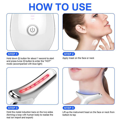 3 Colors/7 Colors Face Neck Massager Facial Lift