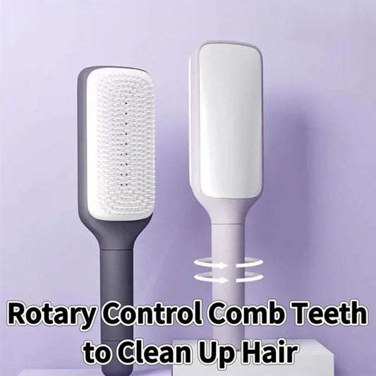Rotatable Self Cleaning Hair Brush