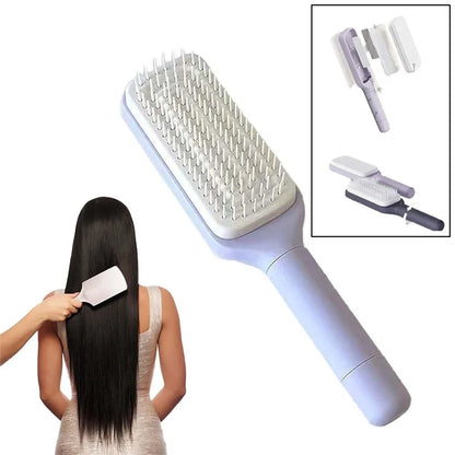 Rotatable Self Cleaning Hair Brush