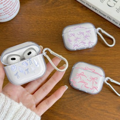 Pink Bow Designed Case For AirPods 4 3 1 2 Gen